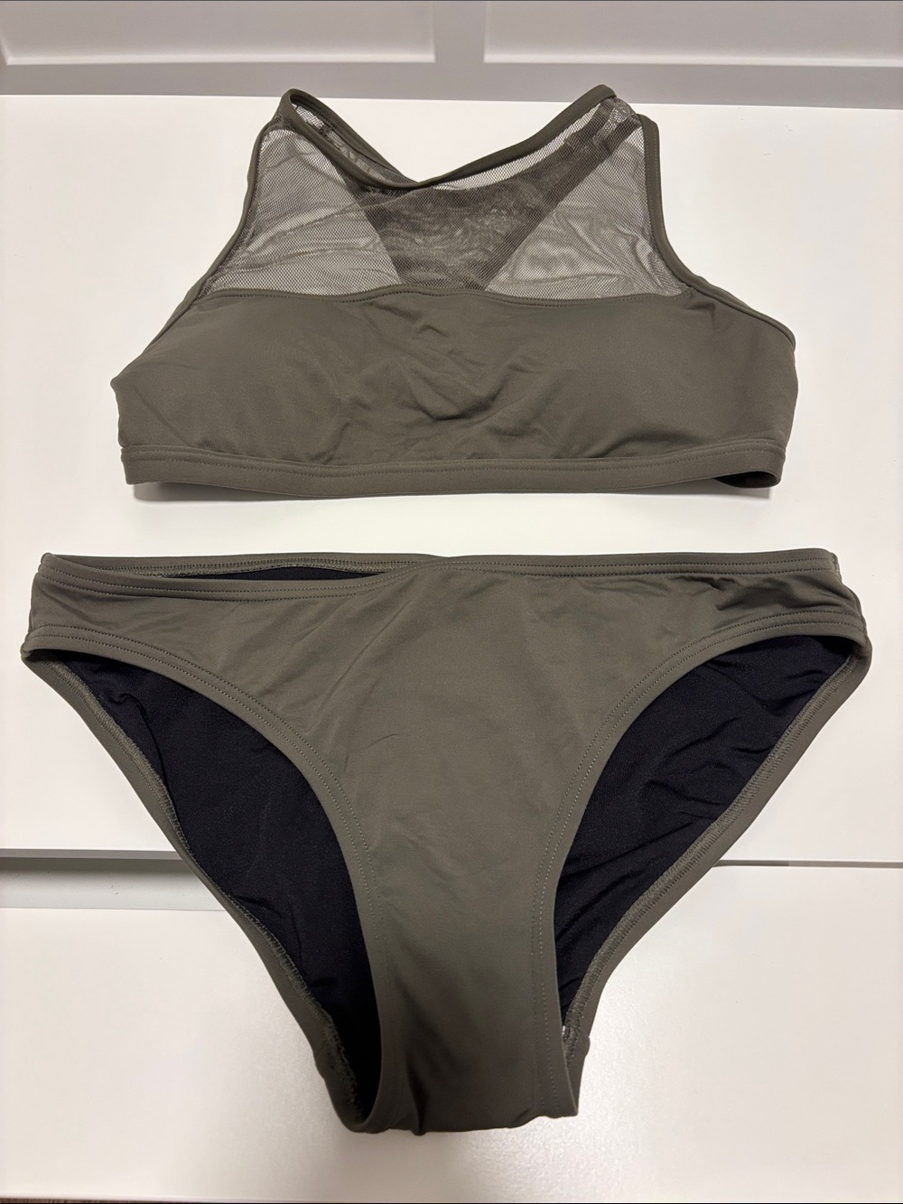 Vince Camuto Swim Two-Tone Olive Bikini
